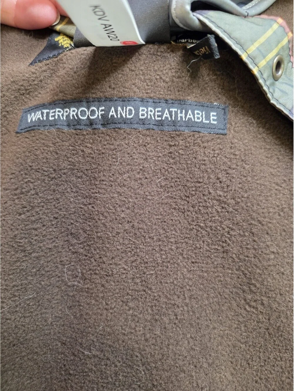 Barbour Waterproof Tartan Dog Coat Jacket XXL Classic DCO0012 Corduroy Collar EU